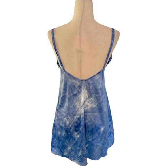 NWT Vero Moda Slip Dress Faux Denim Spaghetti Strap Size Medium Blue Mini - Picture 3 of 12